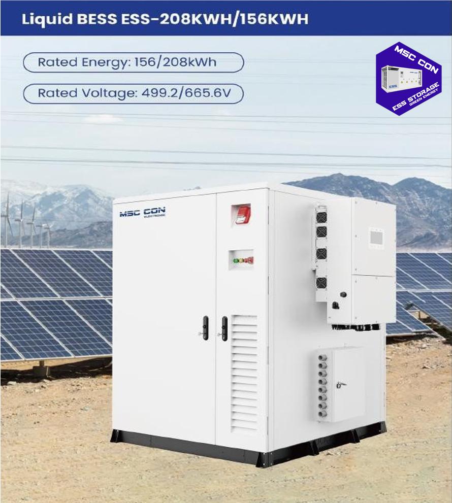 Liquid BESS · 156 / 208 kWh